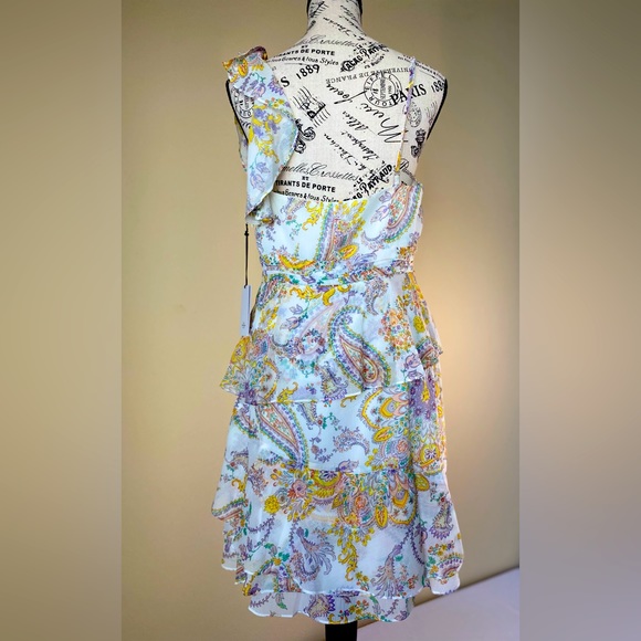 Preloved LINI Ivory Multi Color Naomi Dress Size L Org $328 - Picture 2 of 3